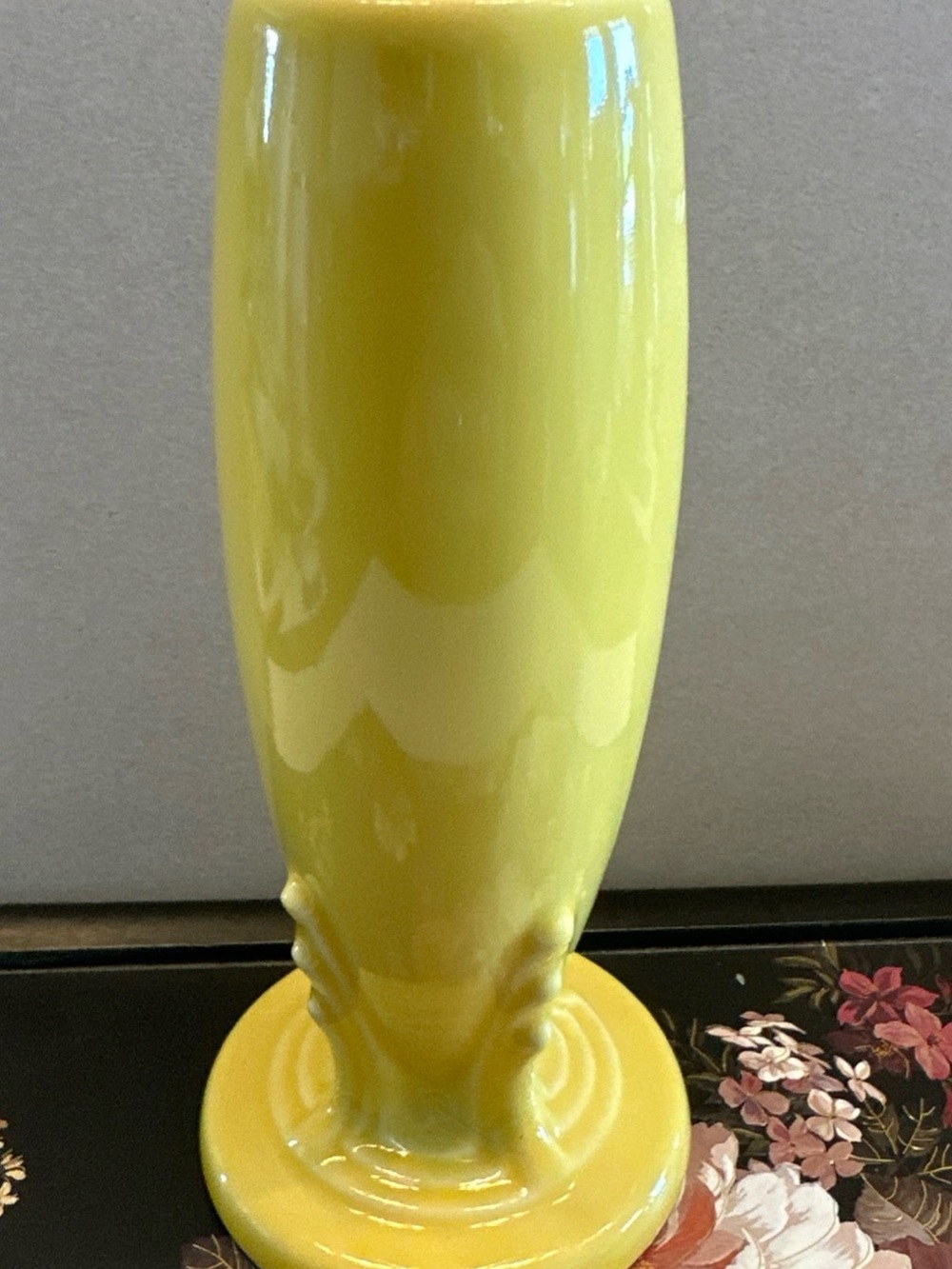 Glossy Yellow Ceramic Bud Vase by FIESTA made USA